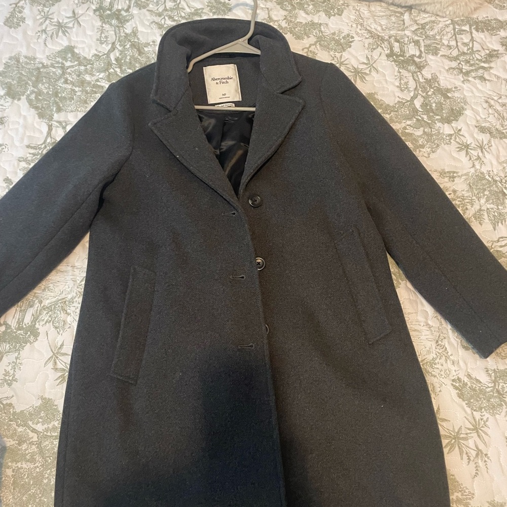 A&F Gray Wool Dad Coat